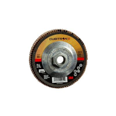 3M - 55644 Cubitron II Flap Disc 967A T29 Quick Change 4-1/2 Inch X 5/8-11 40 Plus Y-Weight Giant (7010363306)