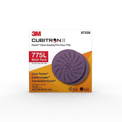 3M - 87338 Cubitron II Hookit Clean Sanding Film Disc 775L 87338 5 Inch X NH 80 Plus To 220 Plus (7010327612)