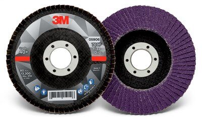 3M - 05906 Flap Disc 769F 05906 T29 4-1/2 Inch X 7/8 Inch 40 Plus YF-Weight (7100178130)