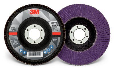 3M - 05908 Flap Disc 769F 05908 T29 4-1/2 Inch X 7/8 Inch 80 Plus YF-Weight (7100178028)