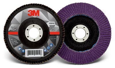 3M - 05916 Flap Disc 769F 05916 T29 5 Inch X 7/8 Inch 40 Plus YF-Weight (7100178127)