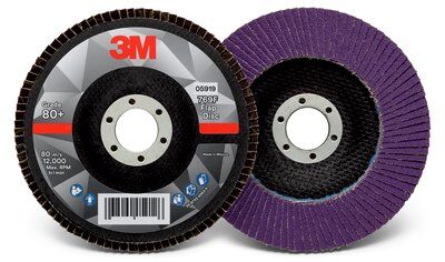 3M - 05919 Flap Disc 769F 05919 T27 5 Inch X 7/8 Inch 80 Plus YF-Weight (7100178124)