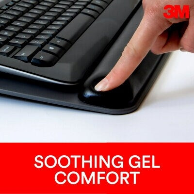 3M - 50699 Gel Wristrest Platform For Keyboard With Anti-Microbial Wr420Le 15 Percent Recycled Content Black 10.6 Inch X 19.6 Inch X 1 Inch (7100086666)