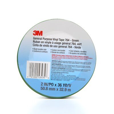 3M - 43435 General Purpose Vinyl Tape 764 Green 2 Inch X 36 Yard 5 Mil (7000028964)