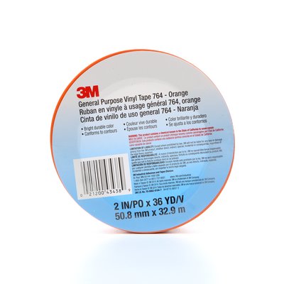 3M - 43438 General Purpose Vinyl Tape 764 Orange 2 Inch X 36 Yard 5 Mil (7000028965)