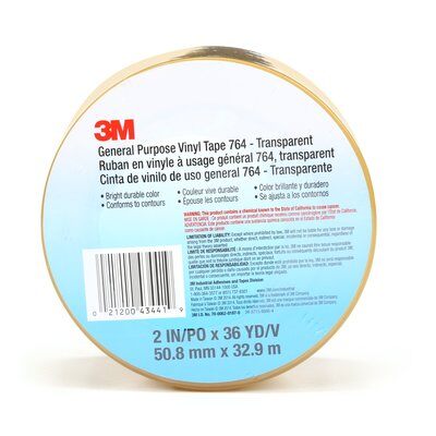 3M - 43441 General Purpose Vinyl Tape 764 Transparent 2 Inch X 36 Yard 5 Mil (7000123890)