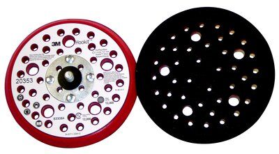 3M - 20353 Hookit Clean Sanding Low Profile Disc Pad 20353 5 Inch X 3/8 Inch X 5/16-24 External 44 Holes Red Foam (7100037832)