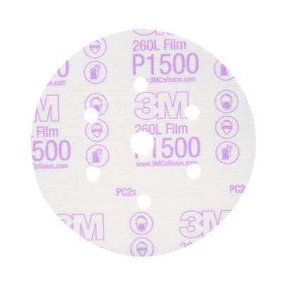 3M - 01050 Hookit Finishing Film Abrasive Disc 260L 01050 6 Inch Dust Free P1500 (7000119694)