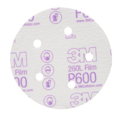 3M - 01055 Hookit Finishing Film Abrasive Disc 260L 01055 5 Inch Dust Free P600 (7000045652)