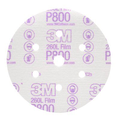 3M - 01070 Hookit Finishing Film Abrasive Disc 260L 01070 6 Inch Dust Free P800 (7000045431)