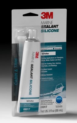 3M - 08017 Marine Grade Silicone Sealant Pn08017 White 3 Ounce Tube (7000120479)