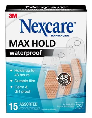 3M NeXCare Max Hold Waterproof Bandages MHW-15 Assorted (7100184048)