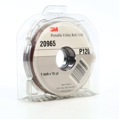 3M - 20965 Portable Utility Cloth Roll 314D 1 Inch X 16 Yard P120 J-Weight (7010360120)