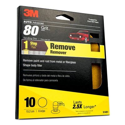 3M - 31451 Sanding Discs With Stikit Attachment 31451 6 Inch 80 Grit (7010363234)