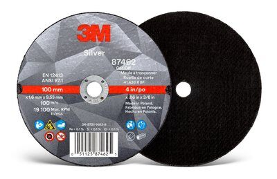 3M - 87462 Silver Cut-Off Wheel T1 4 Inch X .060 Inch X 3/8 Inch (7100139215)
