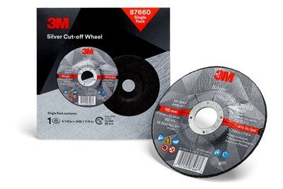 3M - 87660 Silver Cut-Off Wheel T27 4.5 Inch X .045 Inch X 7/8 Inch (7100147388)