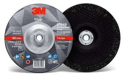 3M - 87448 Silver Depressed Center Grinding Wheel T27 Quick Change 7 Inch X 1/4 Inch X 5/8-11 Inch (7010412150)