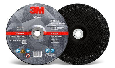 3M - 87449 Silver Depressed Center Grinding Wheel T27 Quick Change 9 Inch X 1/4 Inch X 5/8-11 (7010409732)