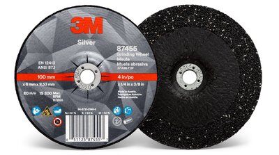 3M - 87455 Silver Depressed Center Grinding Wheel T27 4 Inch X 1/4 Inch X 3/8 Inch (7100141077)