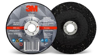 3M - 87456 Silver Depressed Center Grinding Wheel T27 4 Inch X 1/4 Inch X 5/8 Inch (7100141076)