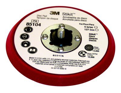 3M - 85104 Stikit Low Profile Disc Pad Silver Face Red Foam 5 Inch X 3/8 Inch 5/16-24 External (7010298965)