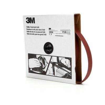 3M - 19790 Utility Cloth Roll 314D 1 Inch X 50 Yard P120 J-Weight (7000118512)