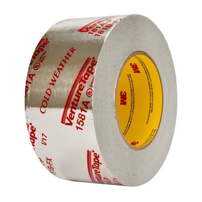 3M - 15817 Venture Tape Ul181A-P Aluminum Foil Tape 1581A Silver 2-1/2 Inch X 60 Yard 2 Mil (7100043830)