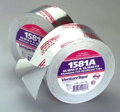 3M - 15813 Venture Tape Ul181A-P Aluminum Foil Tape 1581A Silver 72 Mm X 55 M 2 Mil (7100043929)