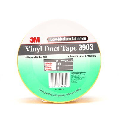 3M - 06982 Vinyl Duct Tape 3903 Yellow Inch X 50 Yard 6.5 Mil Individually Wrapped (7100146009)