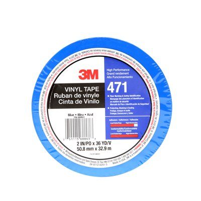 3M - 68863 Vinyl Tape 471 Blue Inch X 36 Yard 5.2 Mil Individually Wrapped (7100044656)