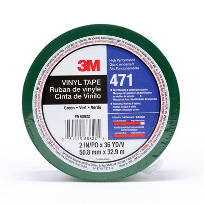 3M - 06468 Vinyl Tape 471 Green 3 Inch X 36 Yard 5.2 Mil (7000047480)