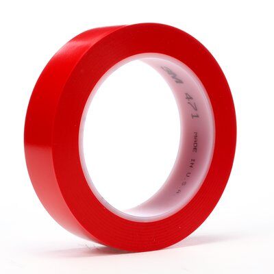 3M - 03107 Vinyl Tape 471 Red 1 Inch X 36 Yard 5.2 Mil (7000047453)