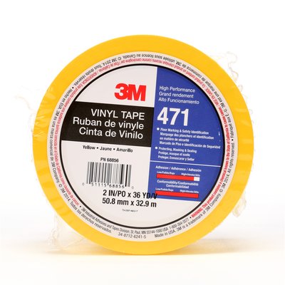 3M - 68856 Vinyl Tape 471 Yellow Inch X 36 Yard 5.2 Mil Individually Wrapped (7100044478)