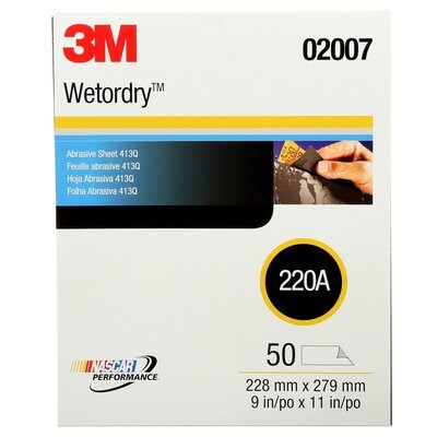 3M - 02007 Wetordry Abrasive Sheet 413Q 02007 220 9 Inch X 11 Inch (7000148224)