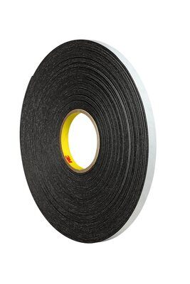 3M - 30413 Double Coated Polyethylene Foam Tape 4466 Black 1/2 Inch X 36 Yard 62 Mil (7000123702)