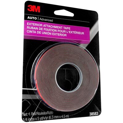 3M - 38583 Exterior Attachment Tape 38583-1/4 Inch X 15 Foot (7010300583)