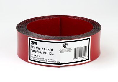 3M - 18821 Fire Barrier Tuck-In Wrap Strip Roll WS 2.5 Inch X 8.2 Foot (7000006390)