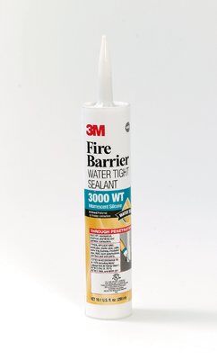 3M - 16593 Fire Barrier Water Tight Sealant 3000 WT Gray 10.1 Fluid Ounce Cartridge (7000006386)