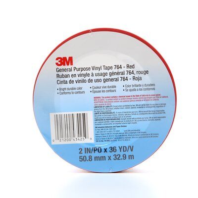 3M - 43425 General Purpose Vinyl Tape 764 Red 2 Inch X 36 Yard 5 Mil (7000042793)