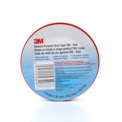 3M - 43426 General Purpose Vinyl Tape 764 Red 3 Inch X 36 Yard 5 Mil (7000123885)