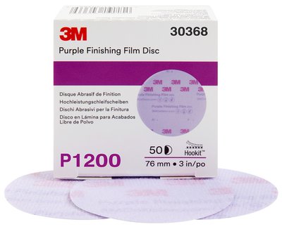 3M - 30368 Hookit Purple Finishing Film Abrasive Disc 260L 30368 3 Inch P1200 (7100123056)