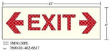 3M - 38848 Photoluminescent Film 6900 Shipboard Sign 3Mn120Pl 12 Inch X 4 Inch Exit With Double Arrow (7010296997)