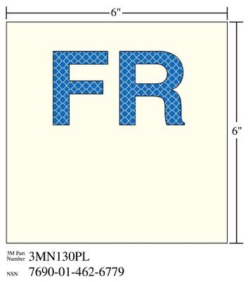 3M - 38858 Photoluminescent Film 6900 Shipboard Sign 3Mn130Pl 6 Inch X 6 Inch FR (7010302552)