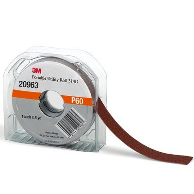 3M - 20963 Portable Utility Cloth Roll 314D 1 Inch X 8 Yard P60 X-Weight (7010360119)