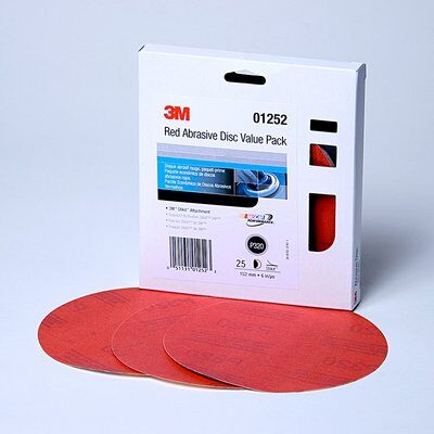 3M - 01252 Red Abrasive Stikit Disc Value Pack 01252 6 Inch P320 Grade (7010362823)