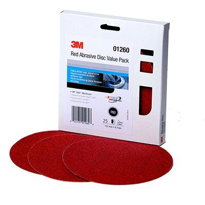 3M - 01260 Red Abrasive Stikit Disc Value Pack 01260 6 Inch P80 (7010327776)