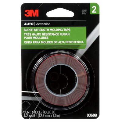 3M - 03609 Super Strength Molding Tape 03609 1/2 Inch X 5 Foot (7000000533)