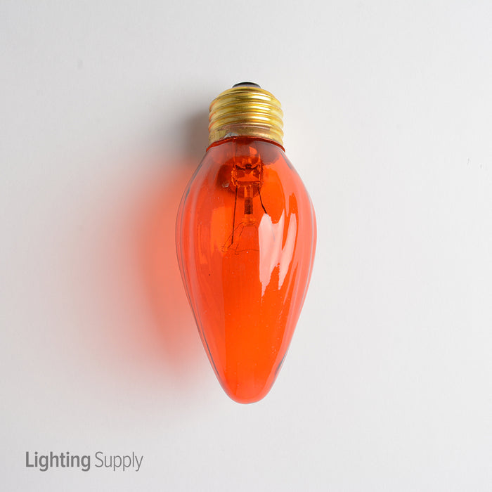 Standard 40W F15 Flame Incandescent 130V Medium (E26) Base Amber Decorative Bulb (40F15/Amber)