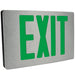 Exitronix Universal Die Cast Aluminum Exit Sign Double Face Green Letters AC Only Brushed Aluminum Enclosure Brushed Aluminum Face Mounting Canopy (G400U-LB-BA)