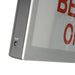 Exitronix Die Cast Sign - Beam On - Red Single Face Less Battery Black With Brushed Aluminum Face (402E-LB-BL-SS91)